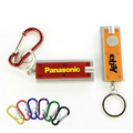 Slim Rectangular Flash Light with Swivel Key Chain and Carabiner